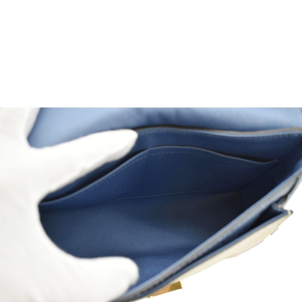 LOUIS VUITTON Blanche BB Monogram Empreinte Leather Shoulder Bag Blue