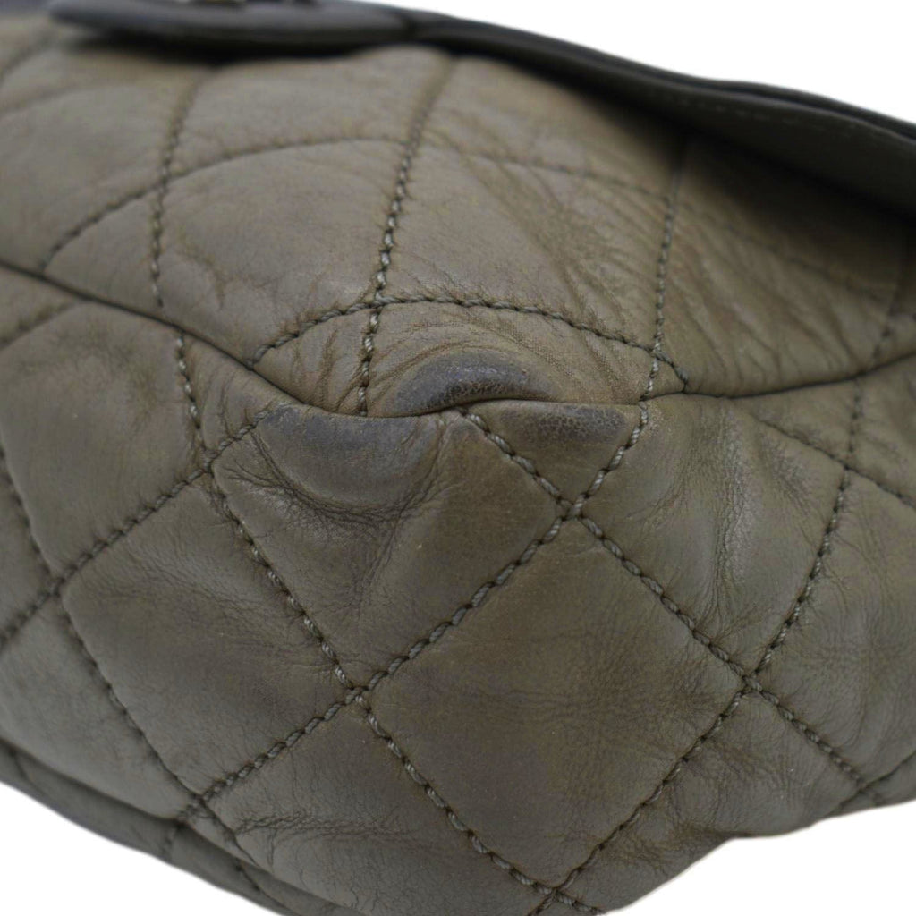 CHANEL In The Mix Flap Quilted Leather Shoulder Bag Grey
