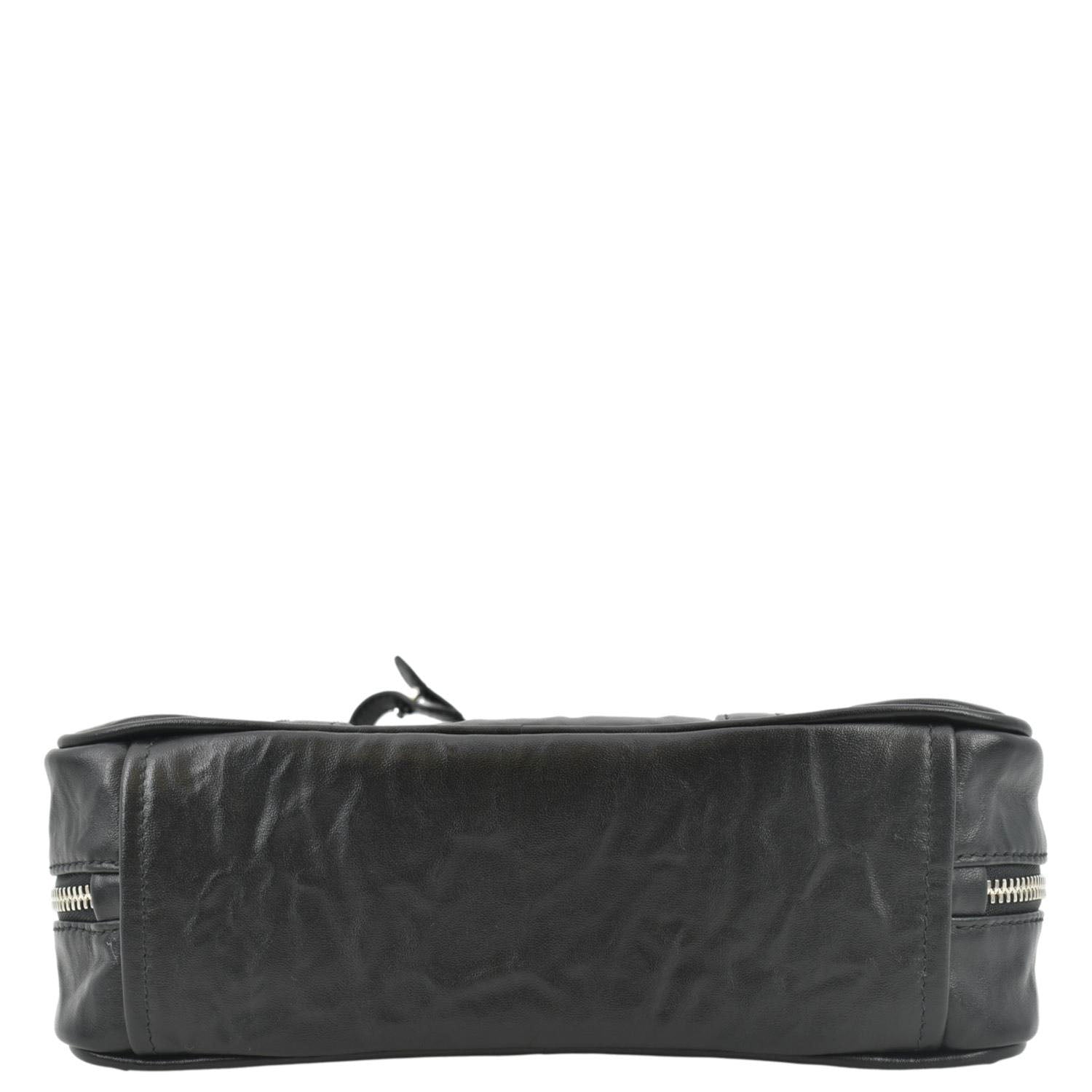 PRADA Re-edition 2001 Medium Antique Nappa Leather Shoulder Bag Black