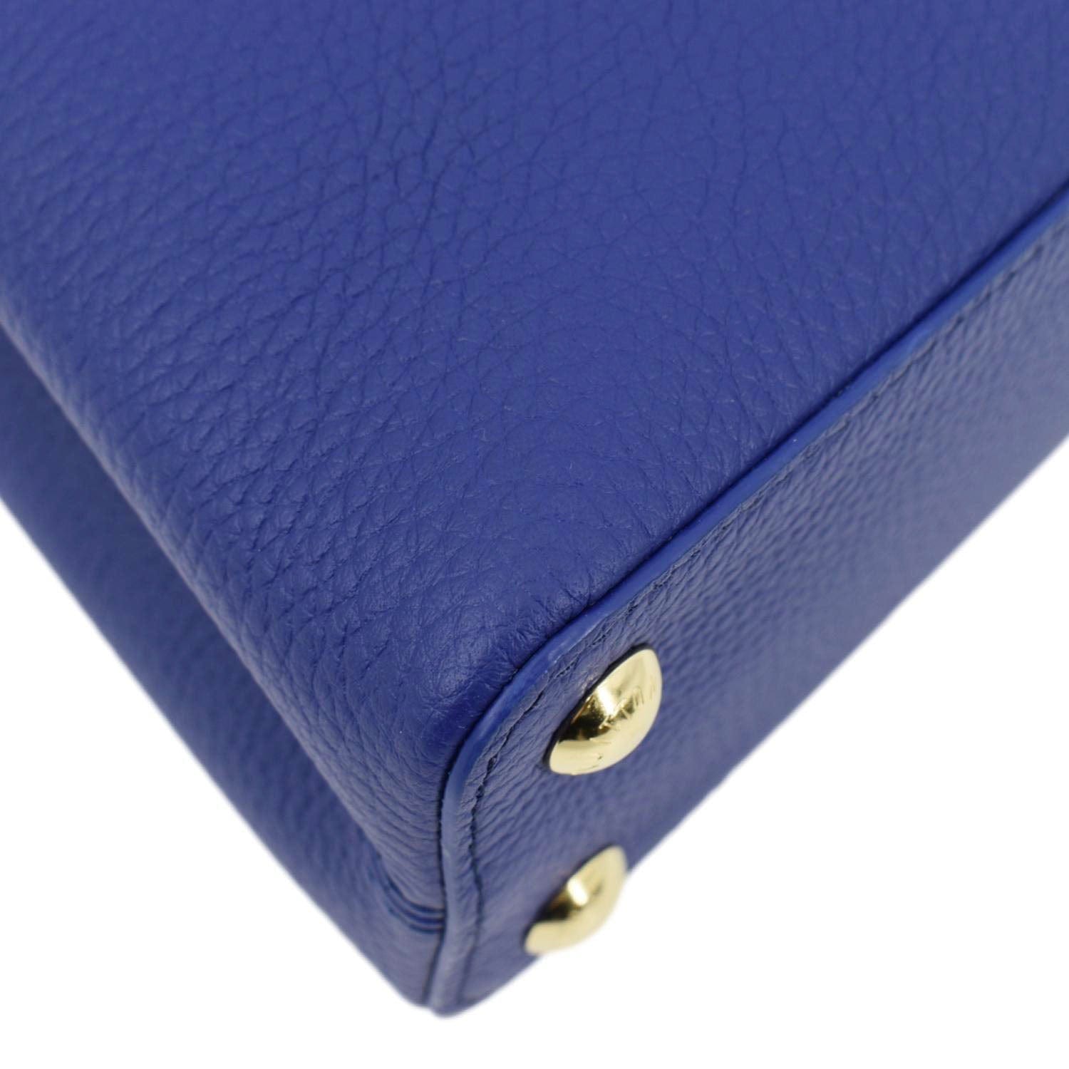 LOUIS VUITTON Capucines Taurillon Leather Shoulder Bag Blue