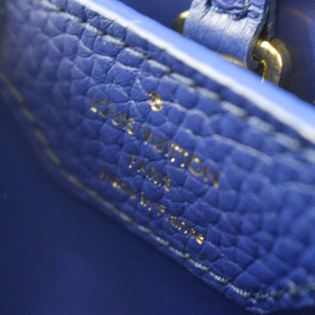 LOUIS VUITTON Capucines Taurillon Leather Shoulder Bag Blue