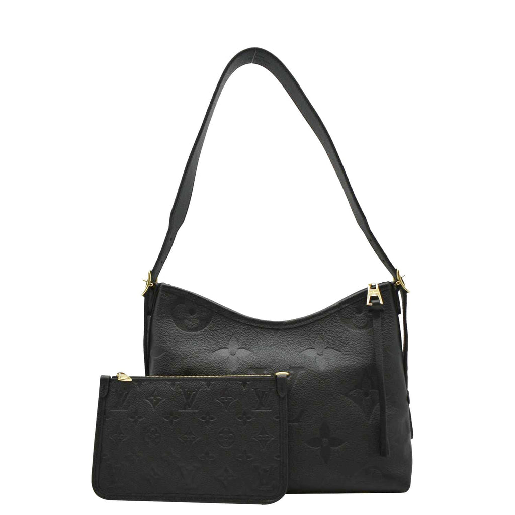 LOUIS VUITTON Carryall PM  Monogram Empreinte Leather Shoulder Bag Black