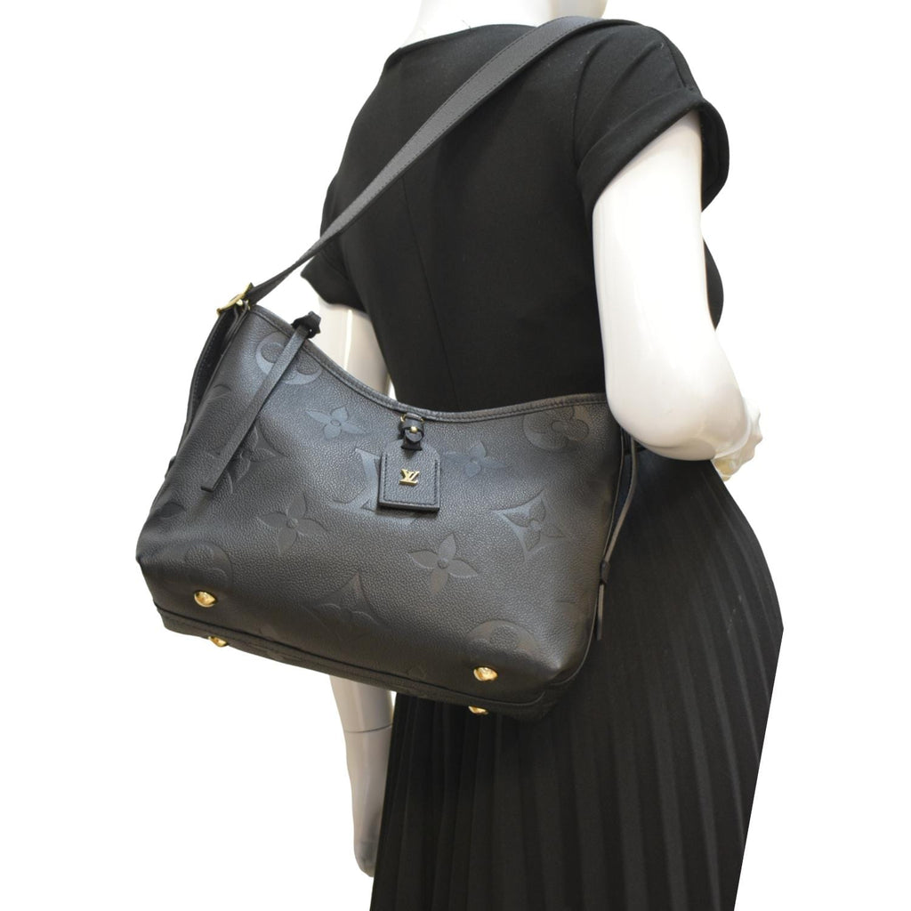 LOUIS VUITTON Carryall PM  Monogram Empreinte Leather Shoulder Bag Black