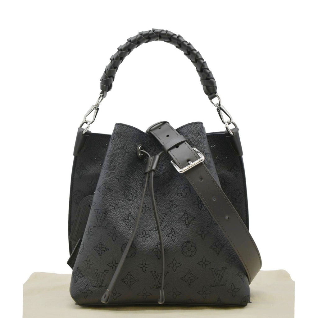 LOUIS VUITTON Muria Mahina Perforated Leather Shoulder Bag Black
