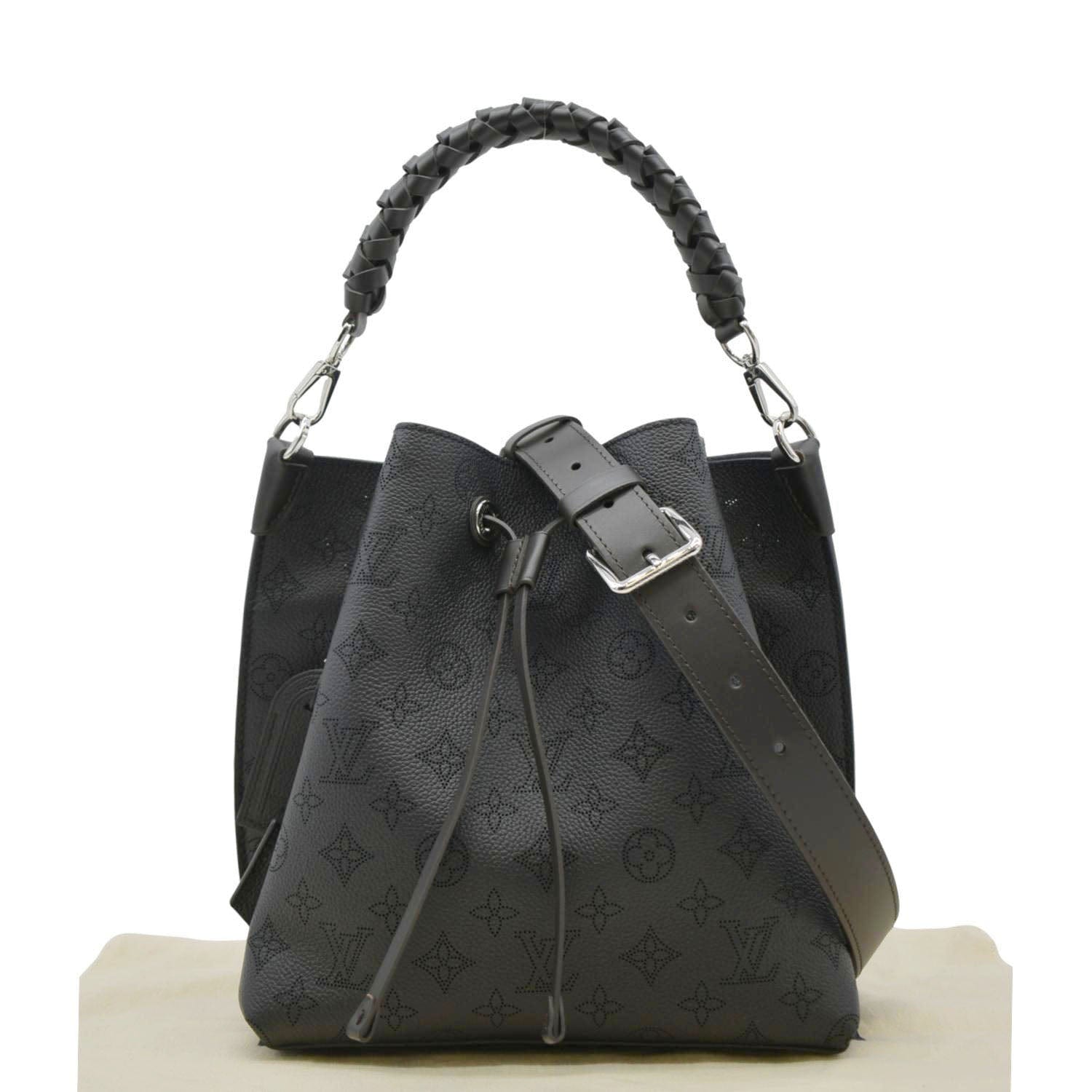 LOUIS VUITTON Muria Mahina Perforated Leather Shoulder Bag Black