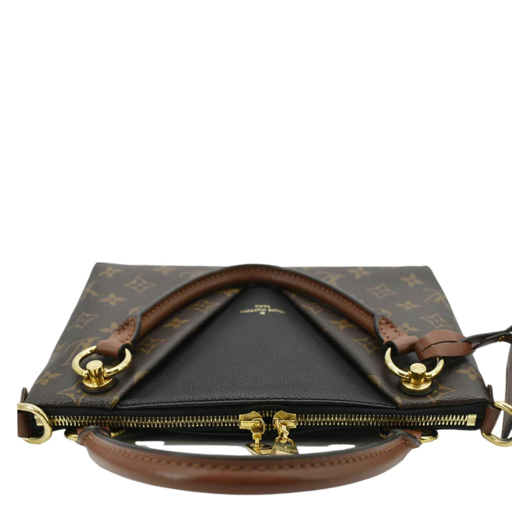 LOUIS VUITTON V BB Monogram Canvas Tote Shoulder Bag Black