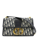 CHRISTIAN DIOR 30 Montaigne Oblique Jacquard Crossbody Clutch Bag Blue