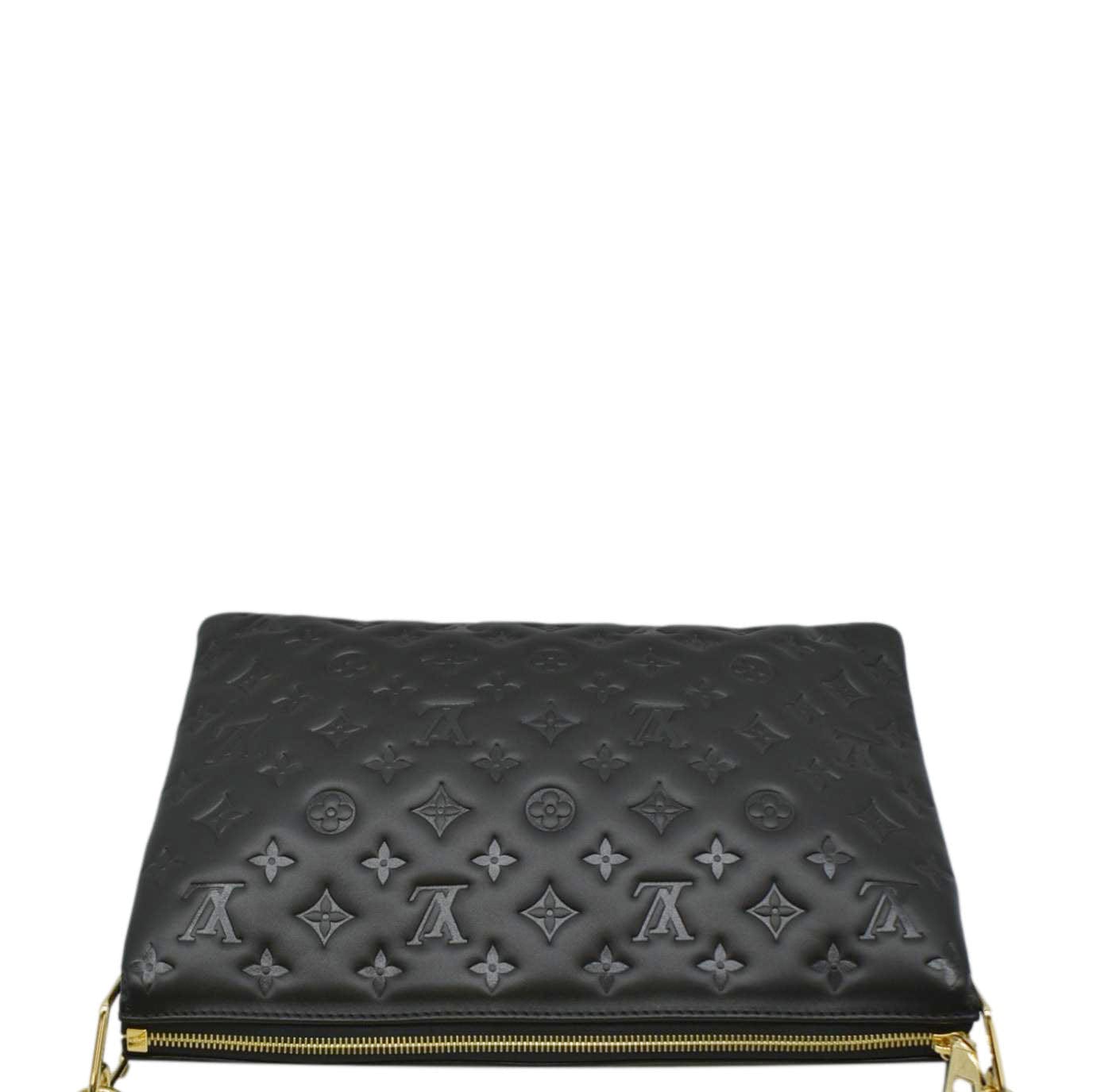LOUIS VUITTON Coussin MM Monogram Embossed Shoulder Bag Black