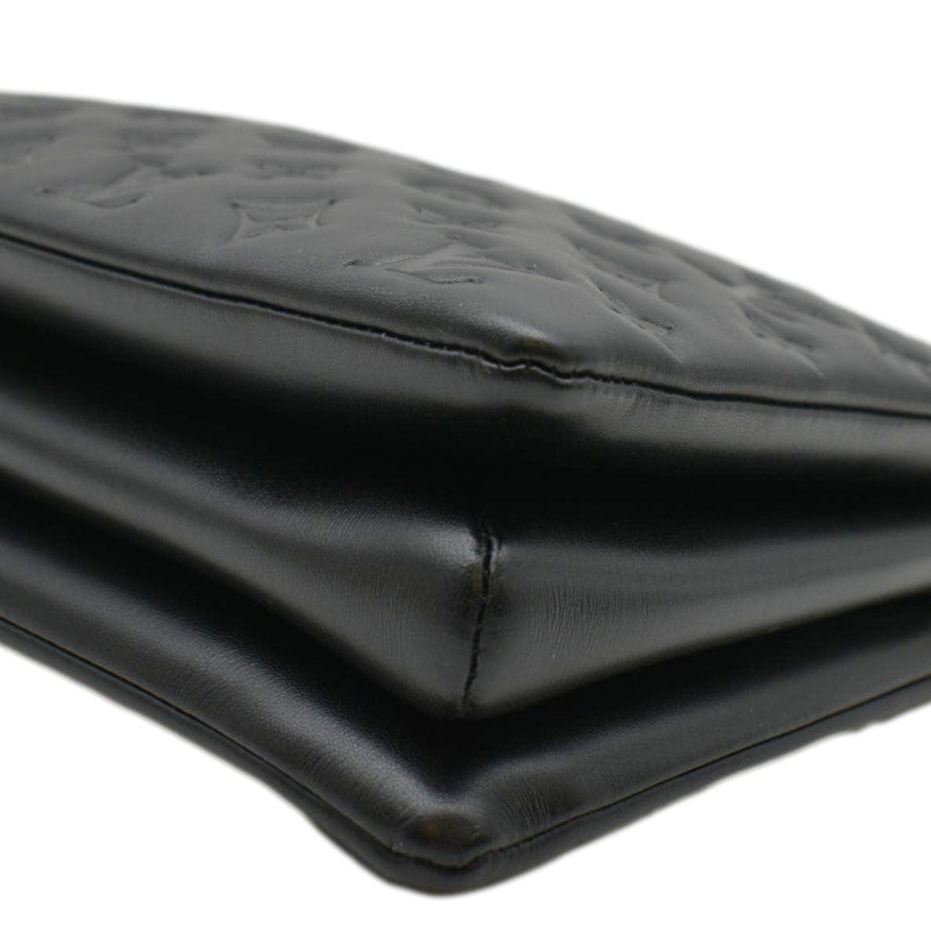 LOUIS VUITTON Coussin MM Monogram Embossed Shoulder Bag Black