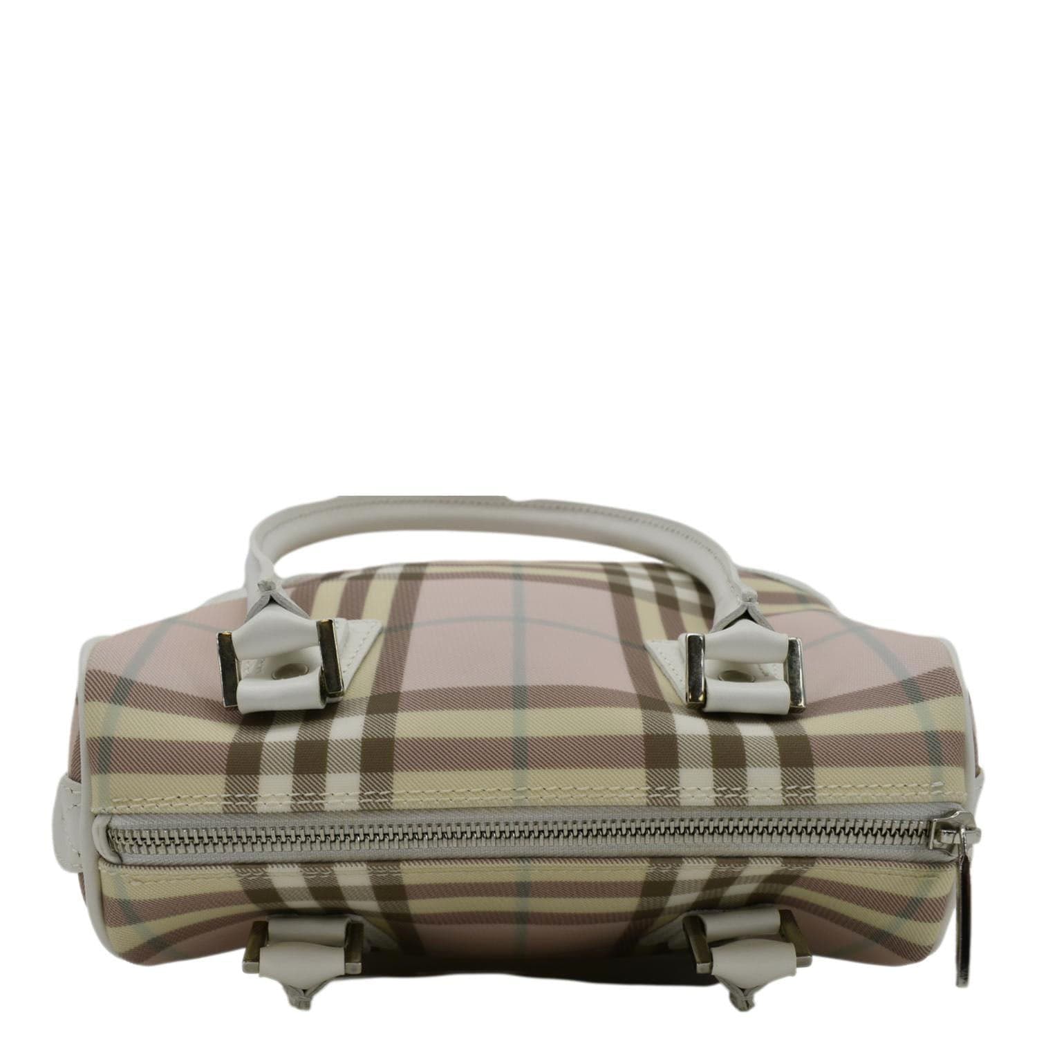 BURBERRY Classic Vintage Check Canvas Tote Bag Light Pink