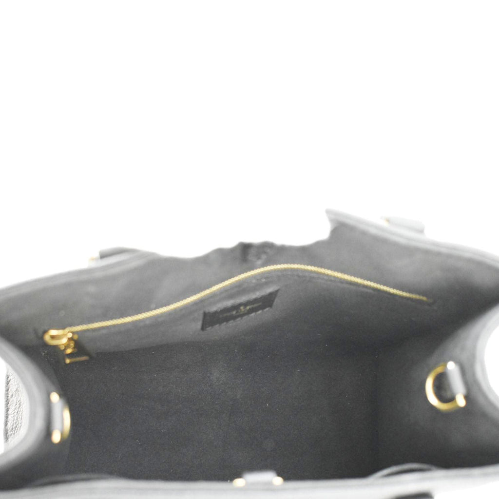 LOUIS VUITTON Onthego PM Monogram Empreinte Leather Tote Shoulder Bag Black