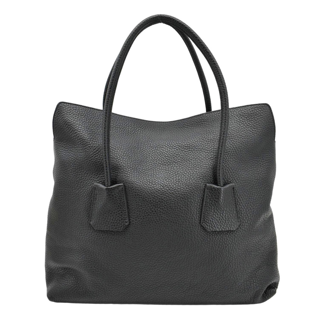BURBERRY Baynard Medium Grainy Calfskin Leather Tote Bag Black