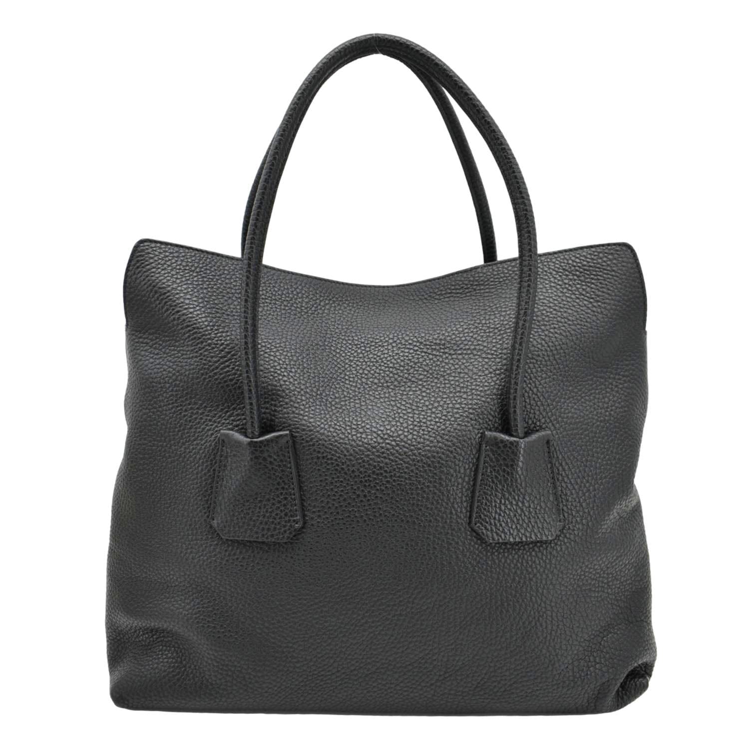 BURBERRY Baynard Medium Grainy Calfskin Leather Tote Bag Black