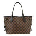LOUIS VUITTON Neverfull PM Damier Ebene Tote Shoulder Bag Brown