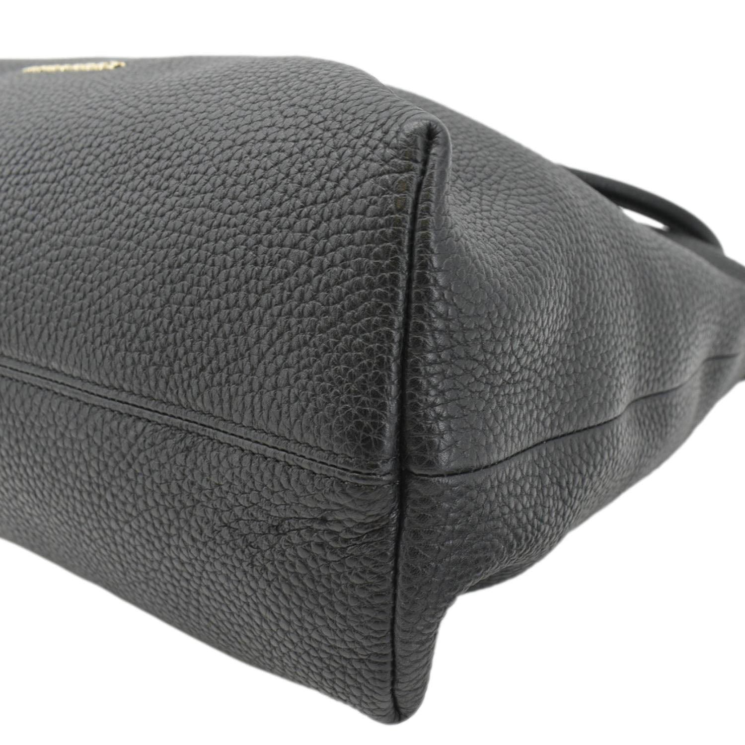 BURBERRY Baynard Medium Grainy Calfskin Leather Tote Bag Black