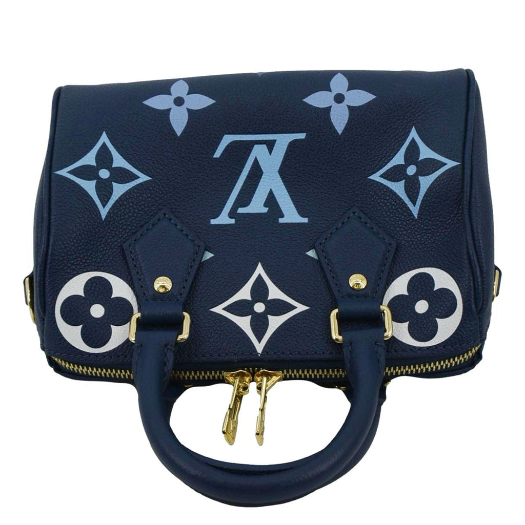 LOUIS VUITTON Speedy 20 Bandouliere Empreinte Monogram Shoulder Bag Degrade Blue