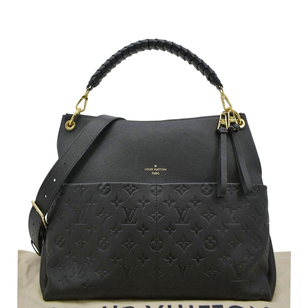 LOUIS VUITTON Maida Monogram Empreinte Leather Hobo Shoulder Bag Black