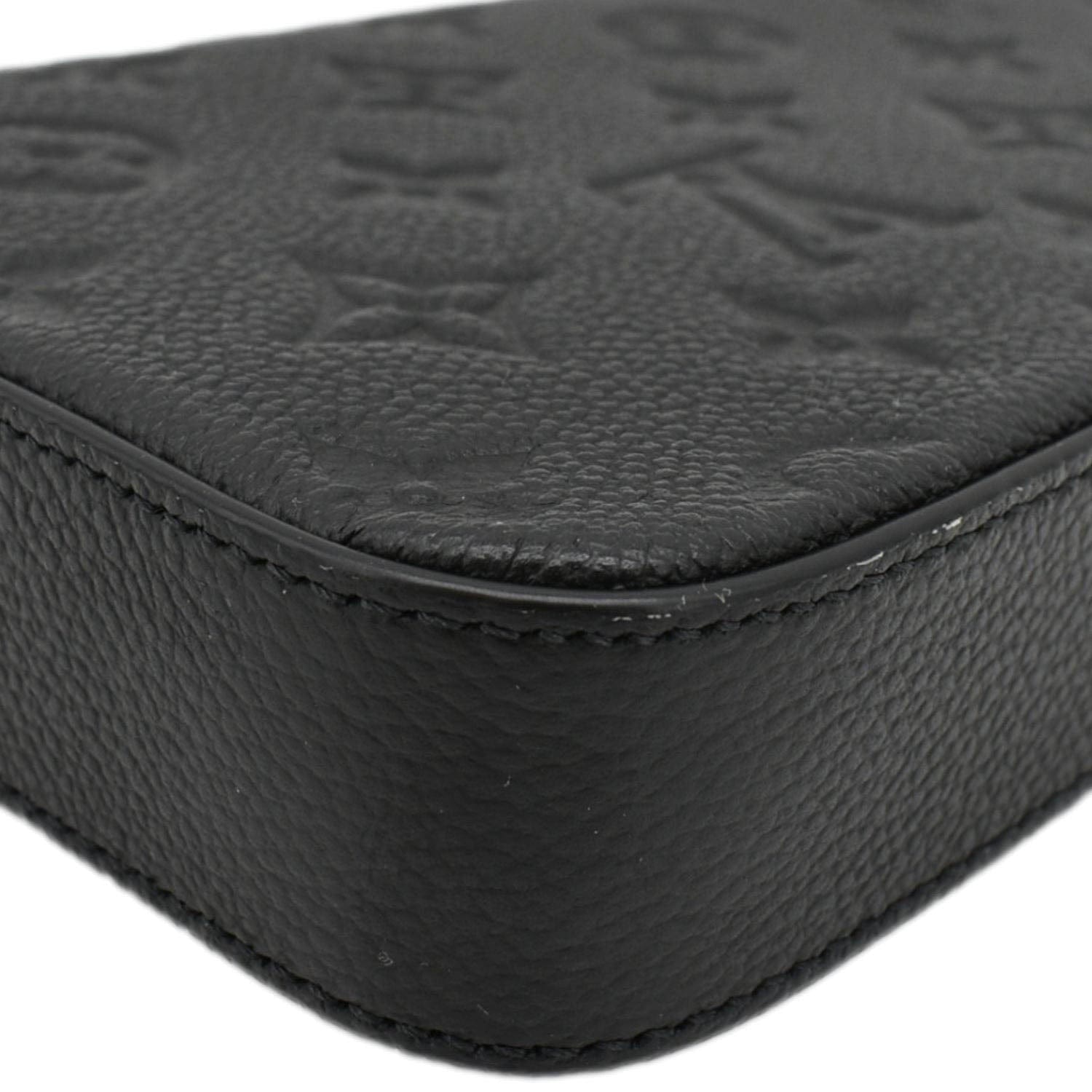 LOUIS VUITTON Felicie Monogram Empreinte Pochette Shoulder Bag Black