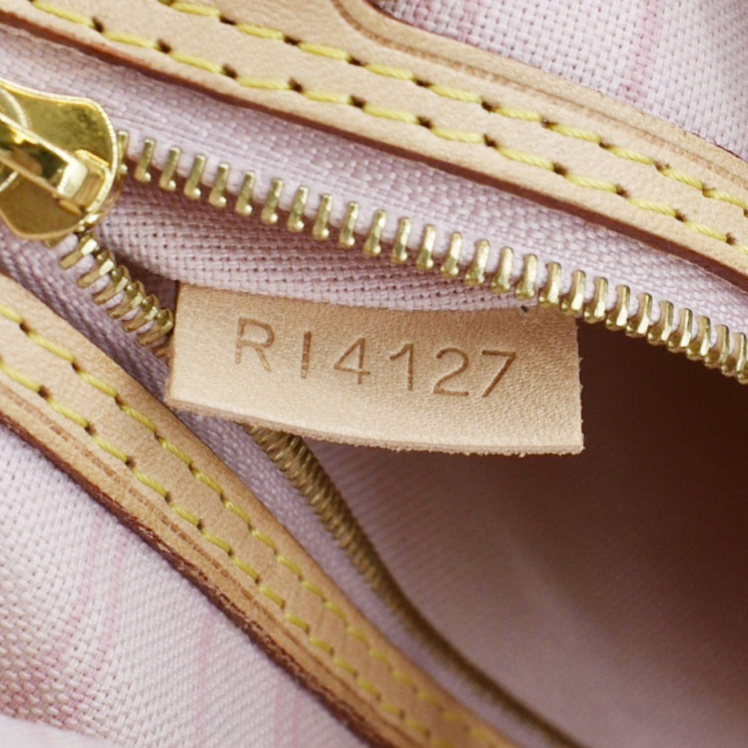 LOUIS VUITTON Delightful MM Damier Azur Hobo Shoulder Bag White