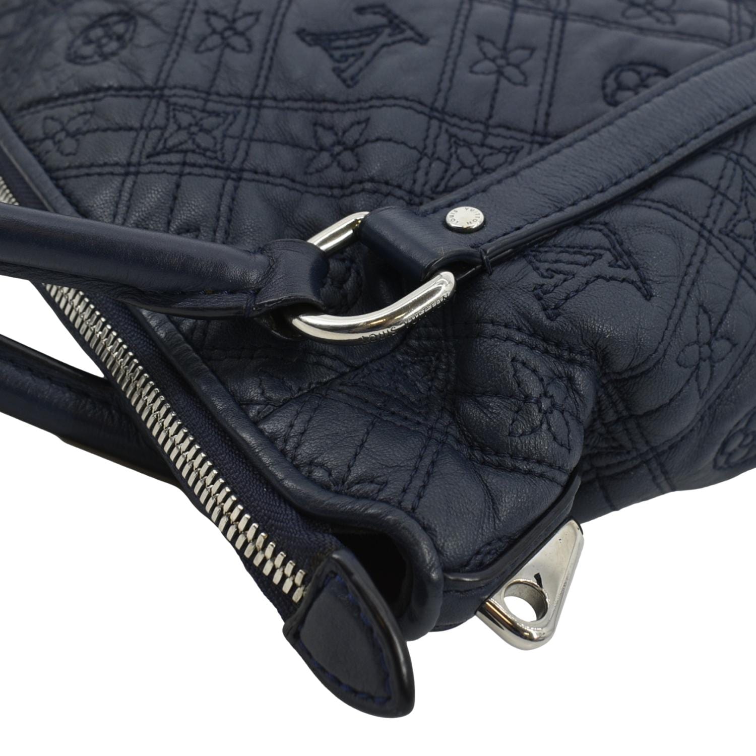 LOUIS VUITTON Antheia Ixia MM Leather Shoulder Bag Blue