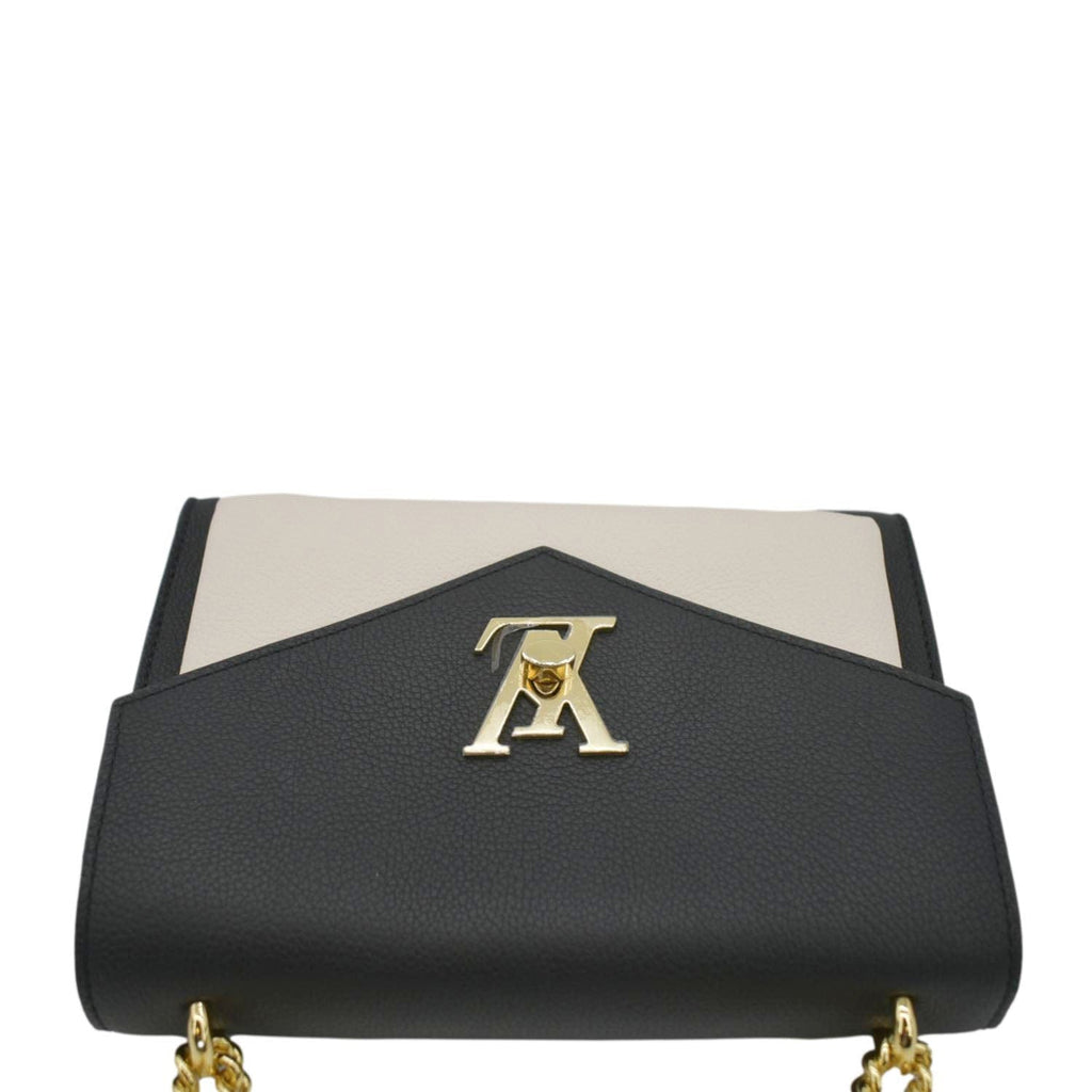 LOUIS VUITTON Mylockme Calf Leather Chain Shoulder Bag Creme