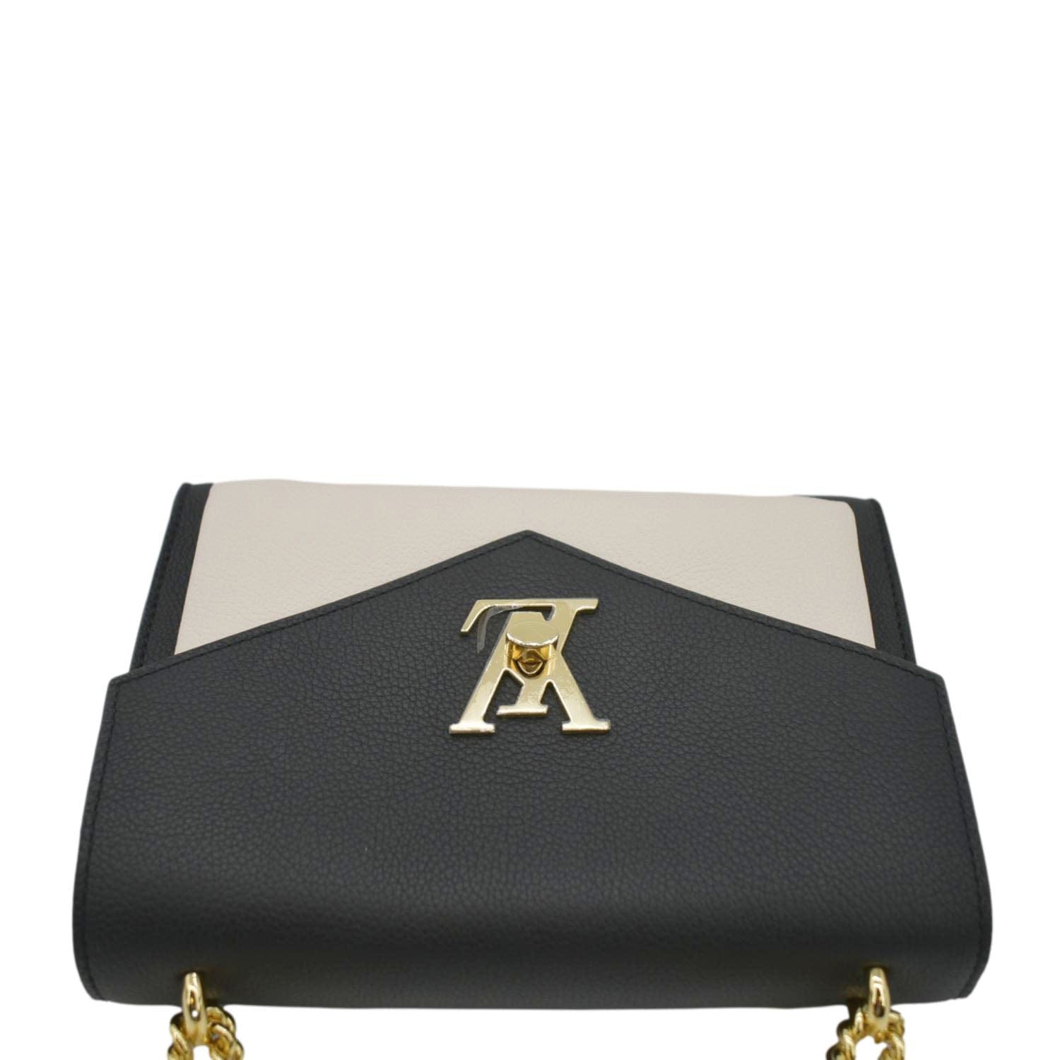 LOUIS VUITTON Mylockme Calf Leather Chain Shoulder Bag Creme