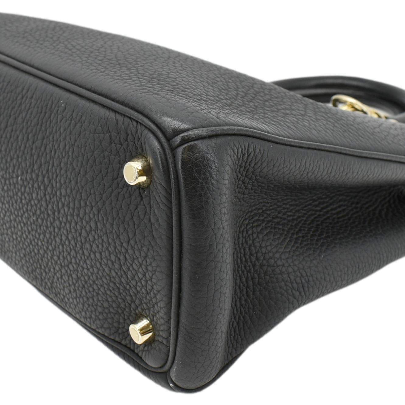 CHRISTIAN DIOR Diorissimo Leather Tote Shoulder  Bag Black