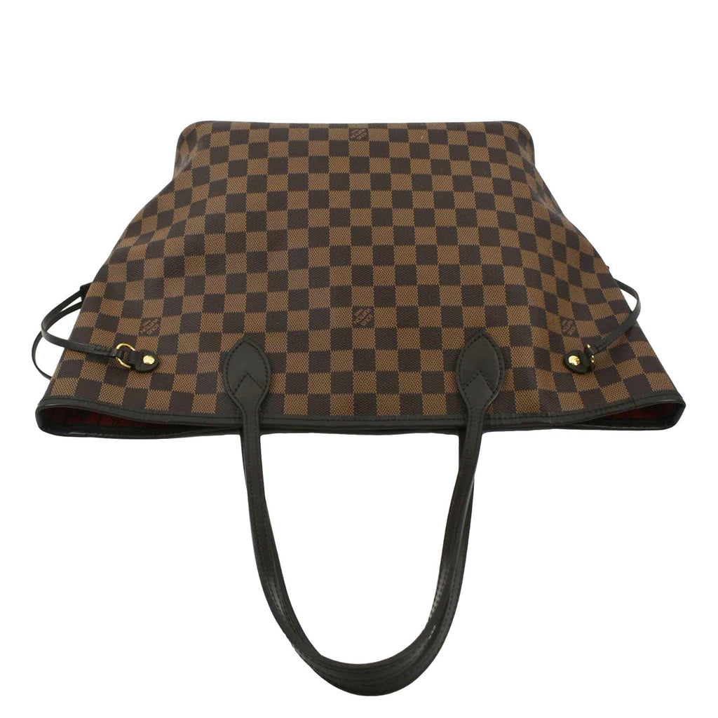 LOUIS VUITTON Neverfull MM Damier Ebene Shoulder Bag Brown