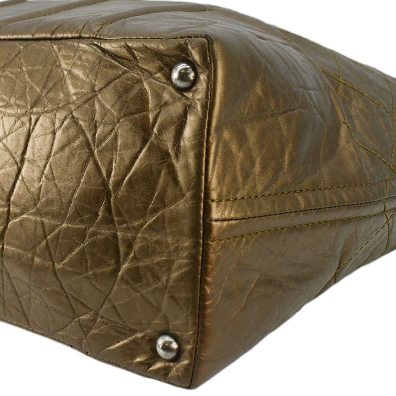 CHANEL Shopping in Moscow Quilted Calfskin Leather Tote Bag Bronze