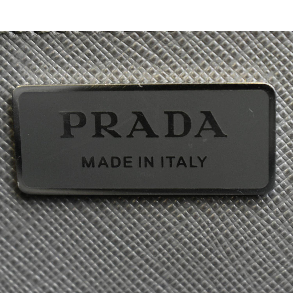 PRADA Galleria Double-Zip Medium Saffiano Leather Tote Bag Gray