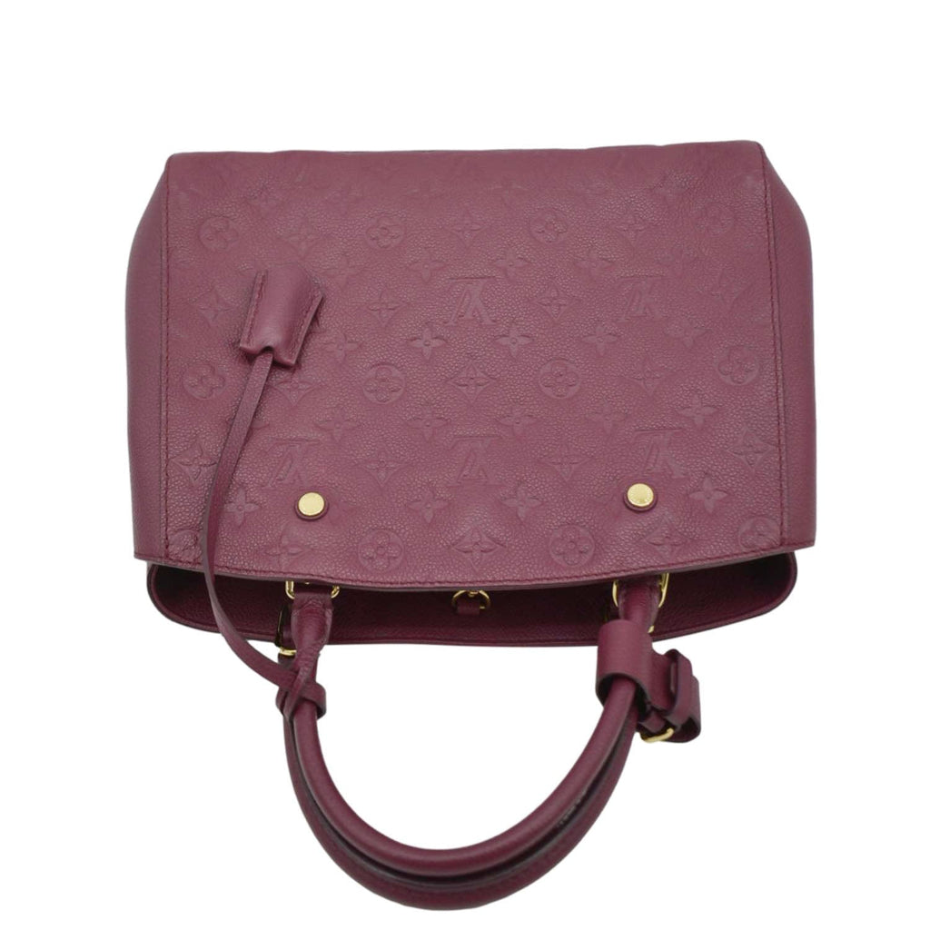 LOUIS VUITTON Montaigne MM Monogram Empreinte Satchel Shoulder Bag Aurore