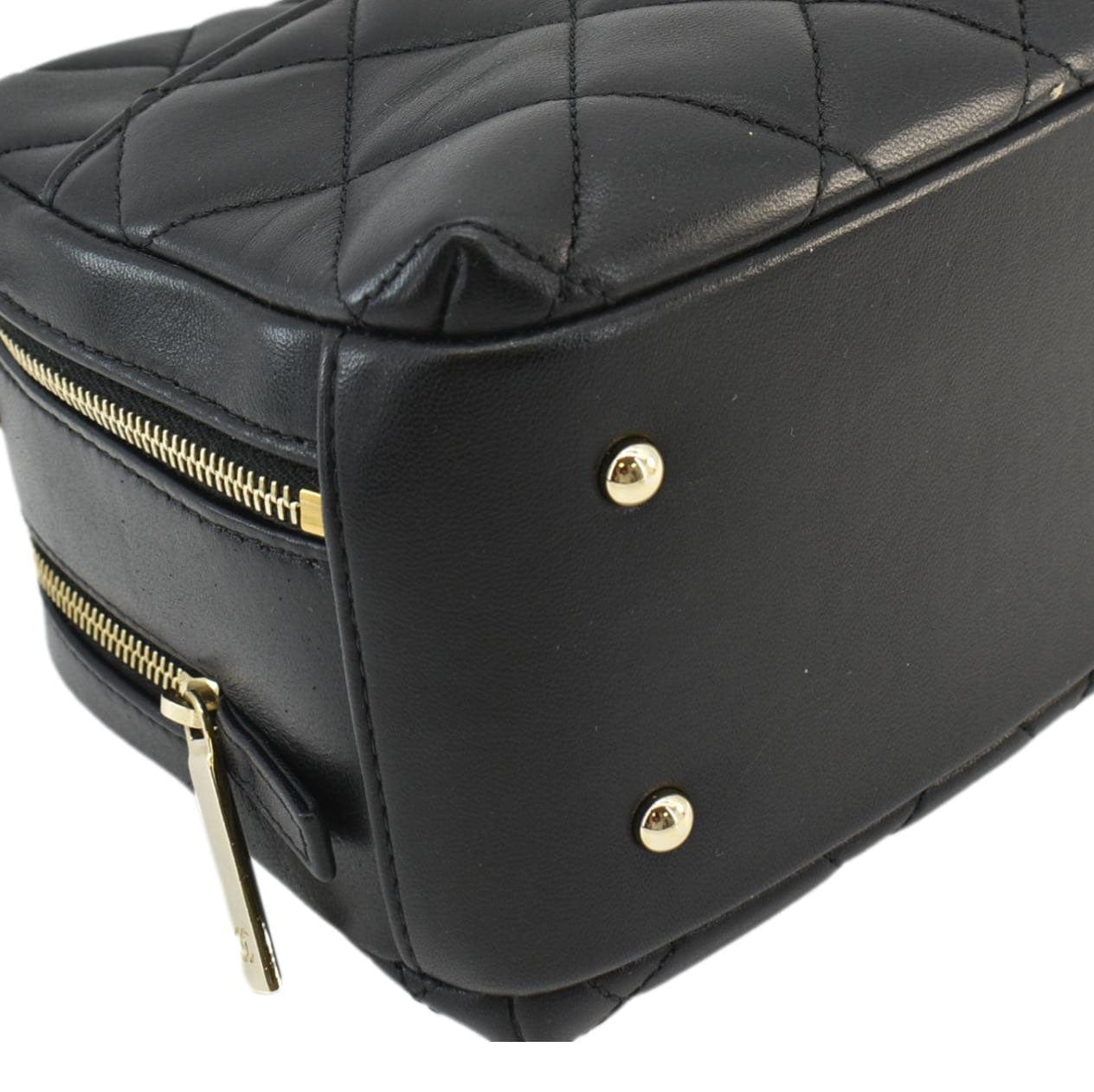 CHANEL Trendy CC Bowling Quilted Leather Shoulder Bag Black