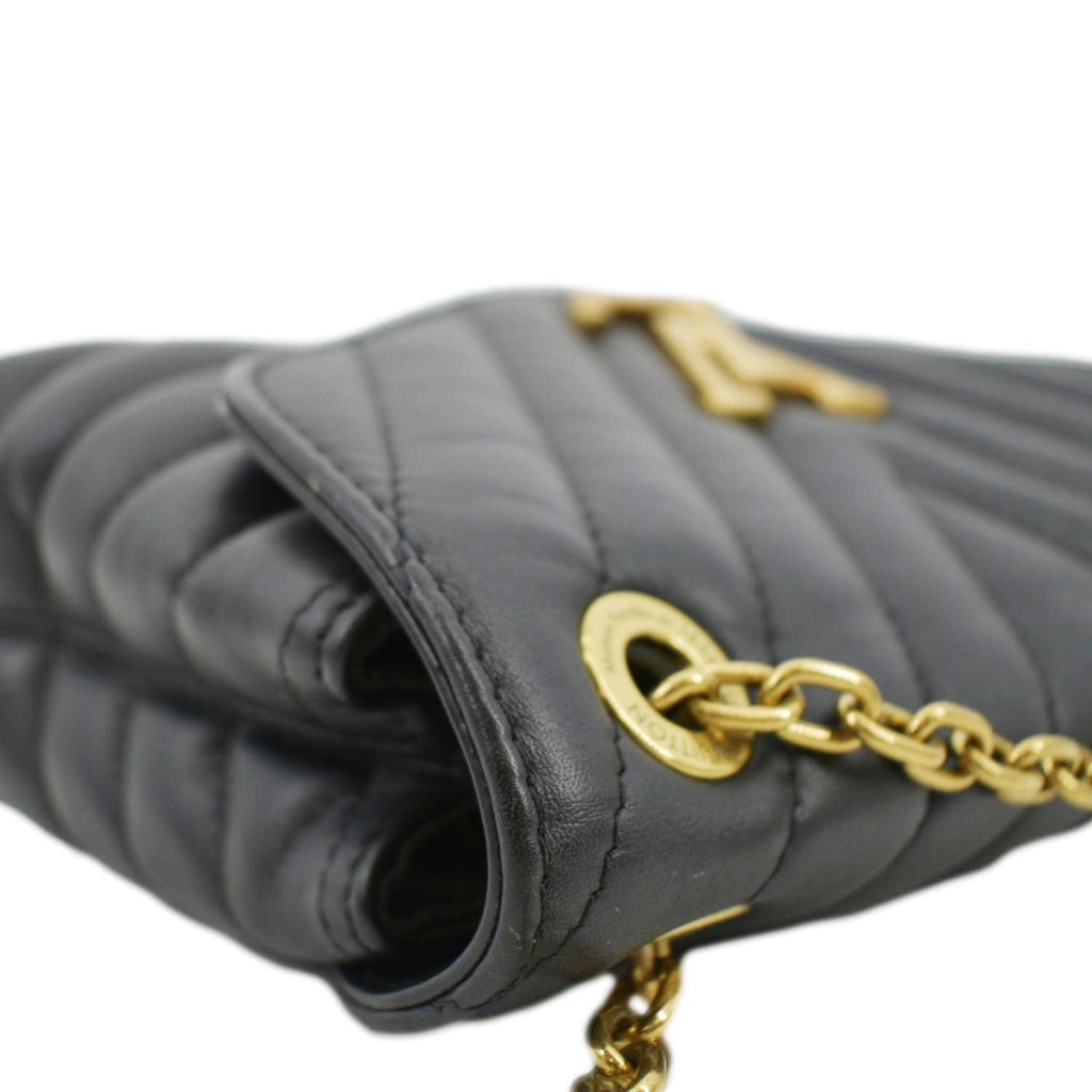 LOUIS VUITTON New Wave Chain MM Calfskin Leather Shoulder Bag Black