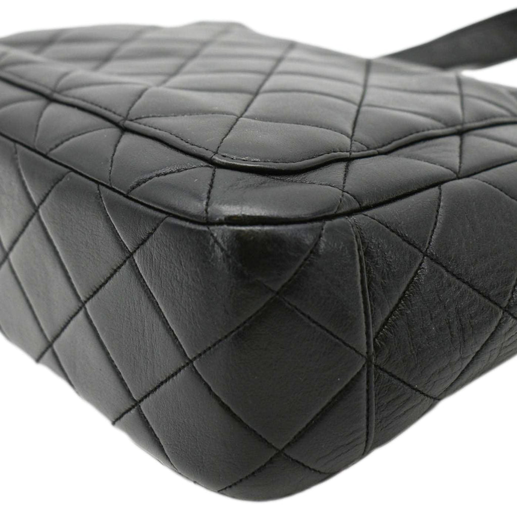 CHANEL Classic Flap Vintage Quilted Leather Tote Bag Black