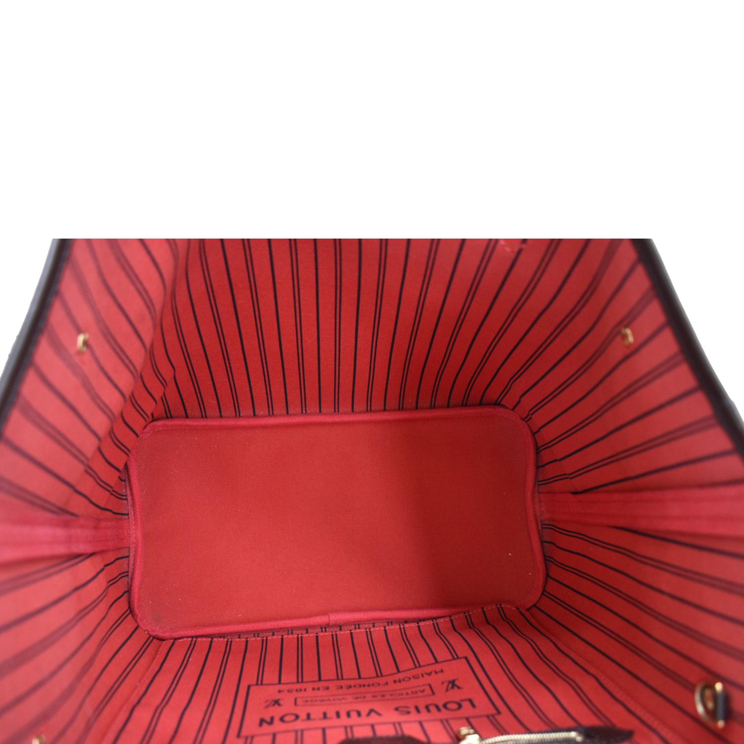 LOUIS VUITTON Neverfull MM Damier Ebene Tote Bag Brown