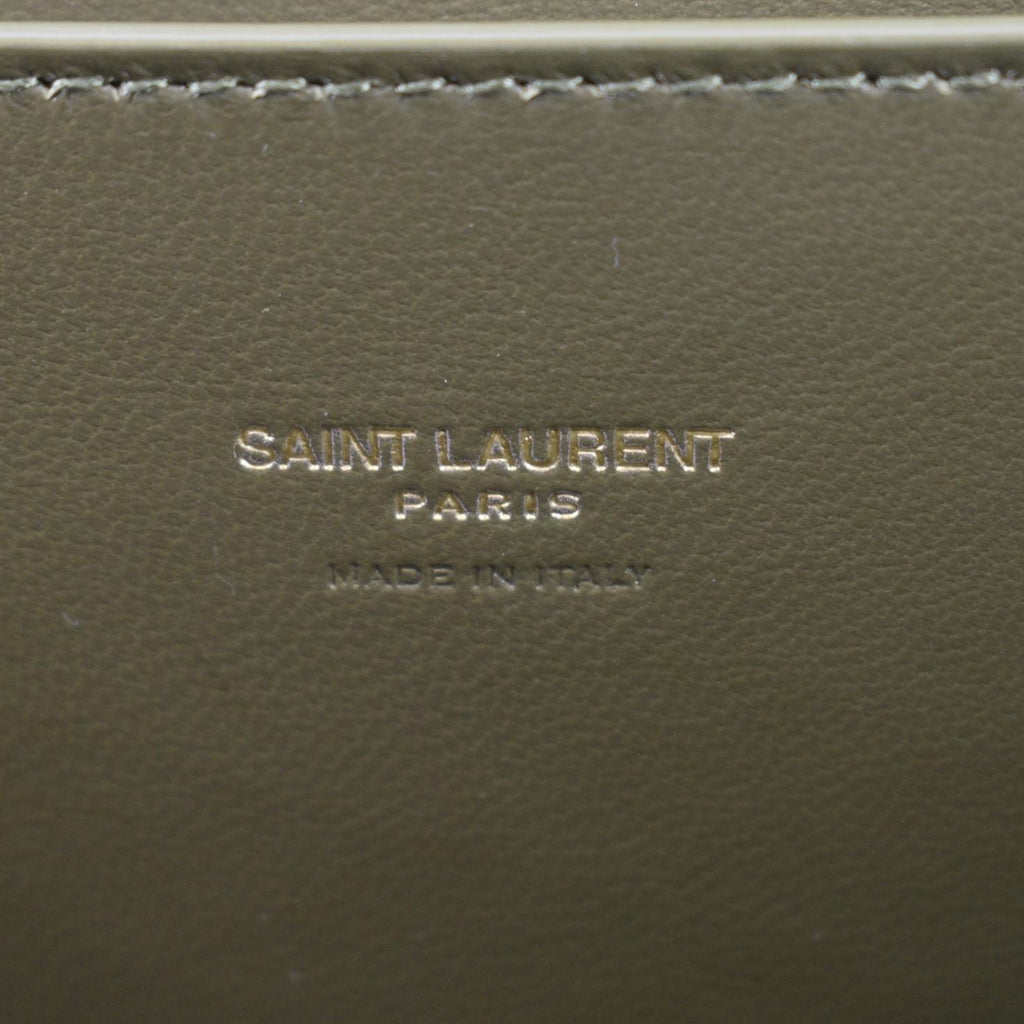 YVES SAINT LAURENT Kate Reversible Suede Shoulder Bag Grassy Green
