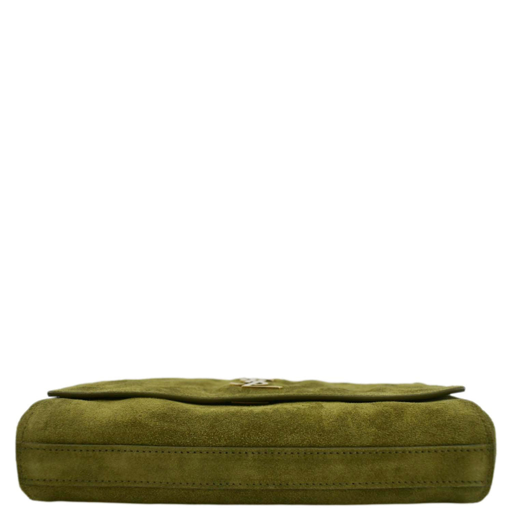 YVES SAINT LAURENT Kate Reversible Suede Shoulder Bag Grassy Green