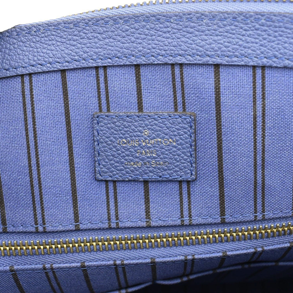 LOUIS VUITTON Pont Neuf MM Empreinte Leather Tote Shoulder Bag Blue
