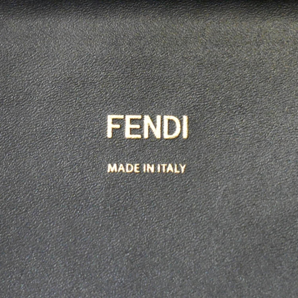 FENDI Sunshine Plexiglass Medium Leather Shopper Tote Bag Black