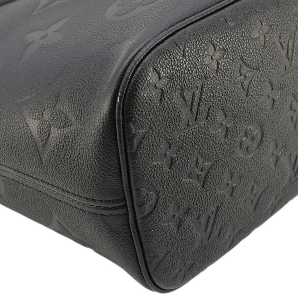 LOUIS VUITTON Neverfull MM Empreinte Leather Tote Shoulder Bag Black