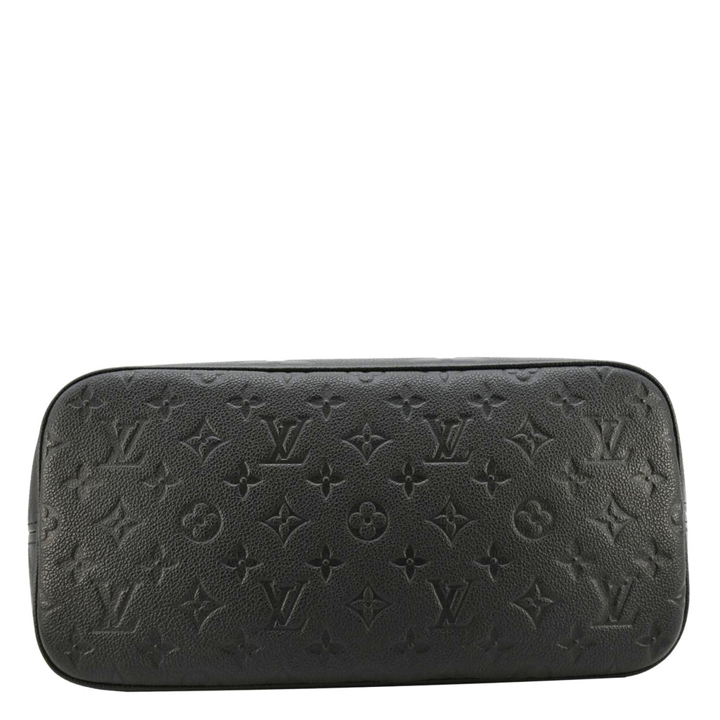 LOUIS VUITTON Neverfull MM Empreinte Leather Tote Shoulder Bag Black