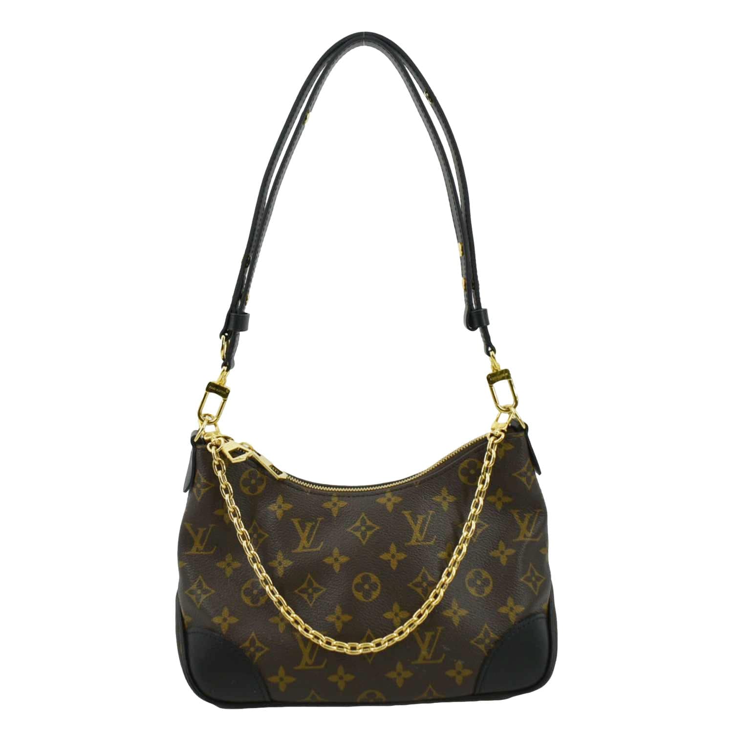 LOUIS VUITTON Boulogne NM Monogram Canvas Shoulder Bag Black