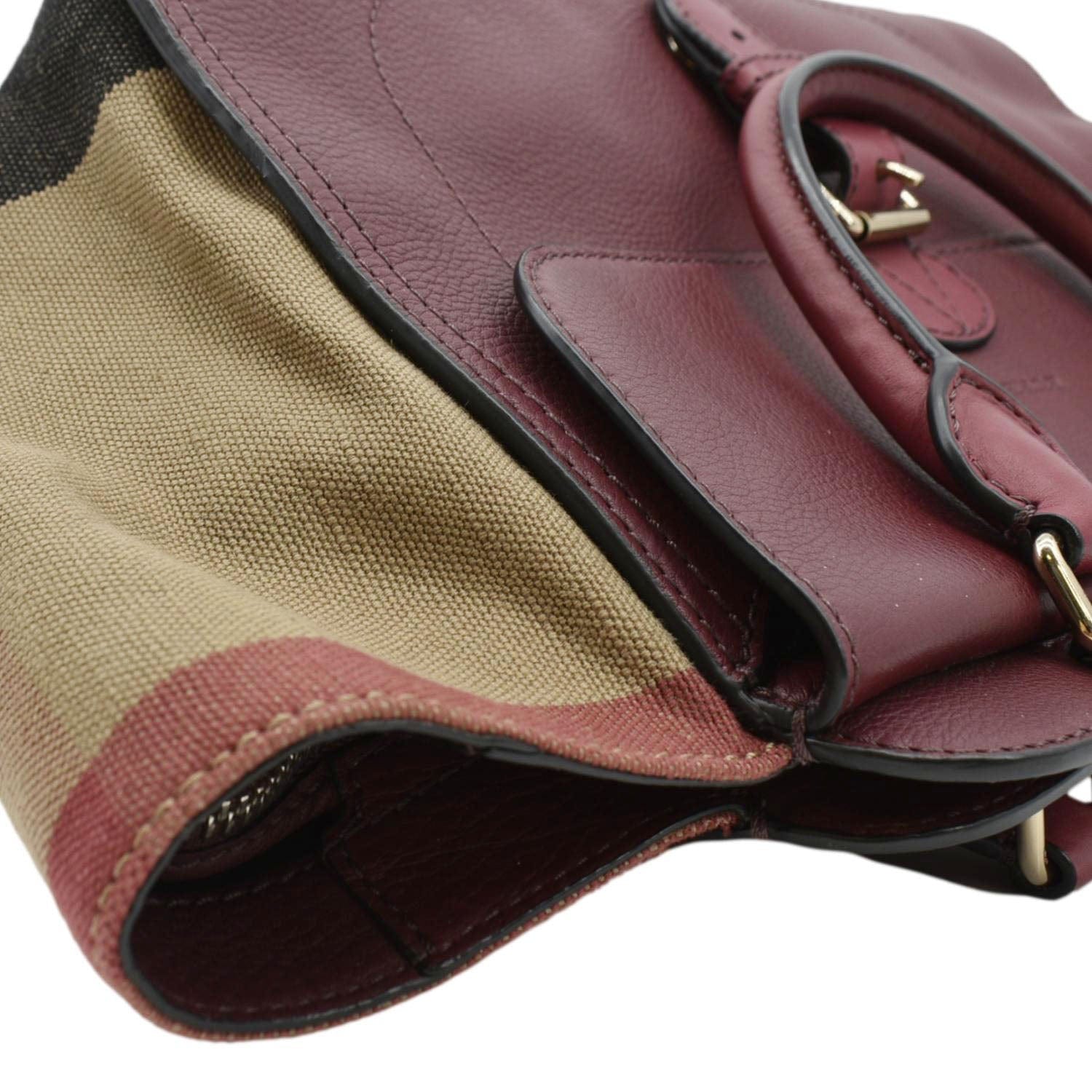 BURBERRY Harcourt Medium Leather Shoulder Bag Burgundy