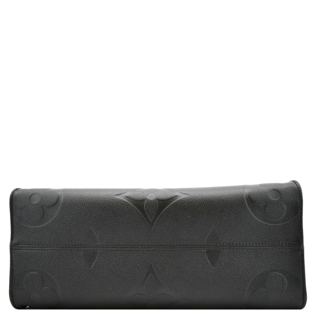 LOUIS VUITTON Onthego MM Giant Monogram Empreinte Leather Tote Bag Black