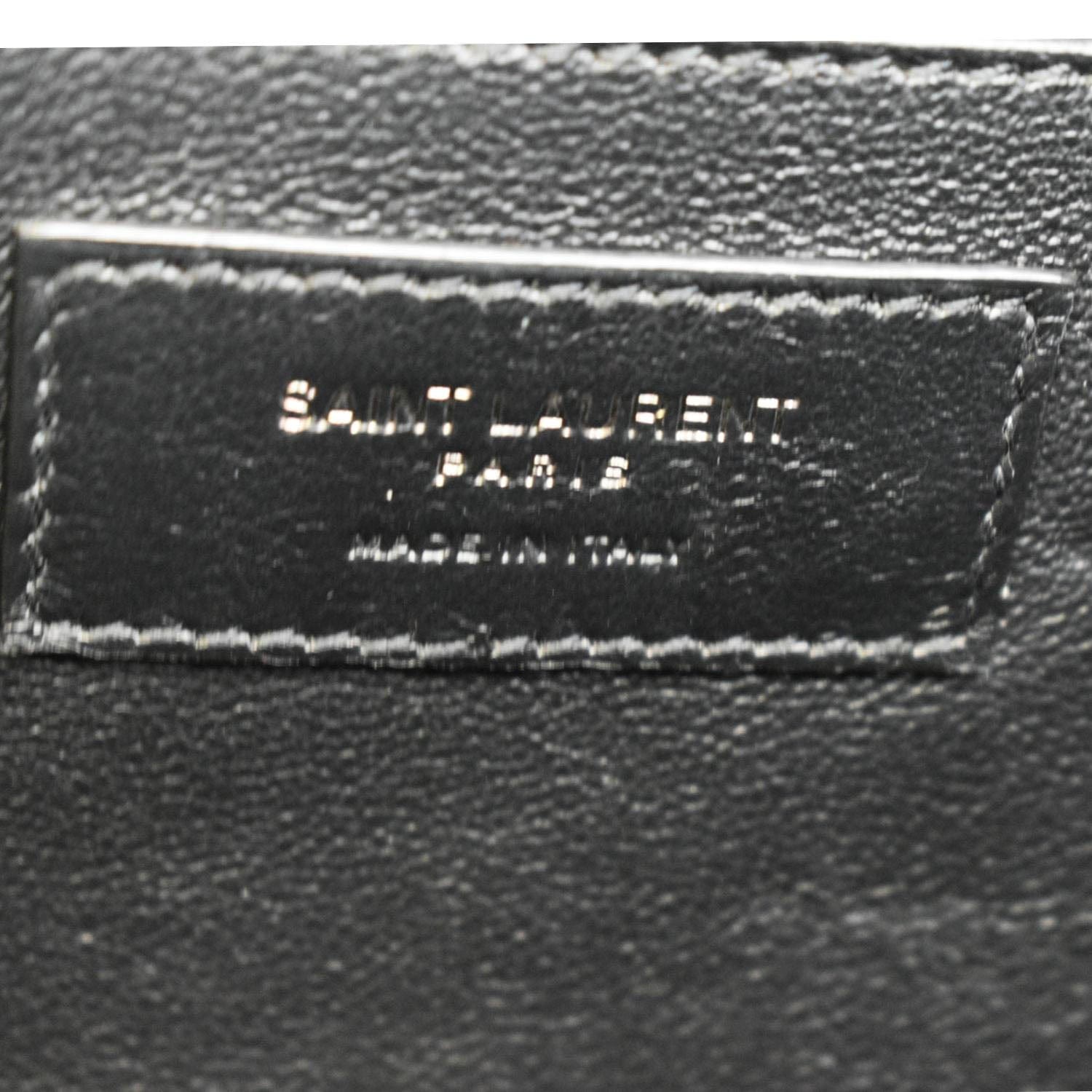 YVES SAINT LAURENT Envelope Medium Mixed Matelasse Leather Shoulder Bag Black