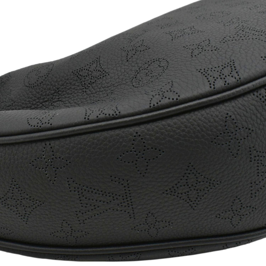 LOUIS VUITTON Baia MM Perforated Mahina Leather Shoulder Bag Black