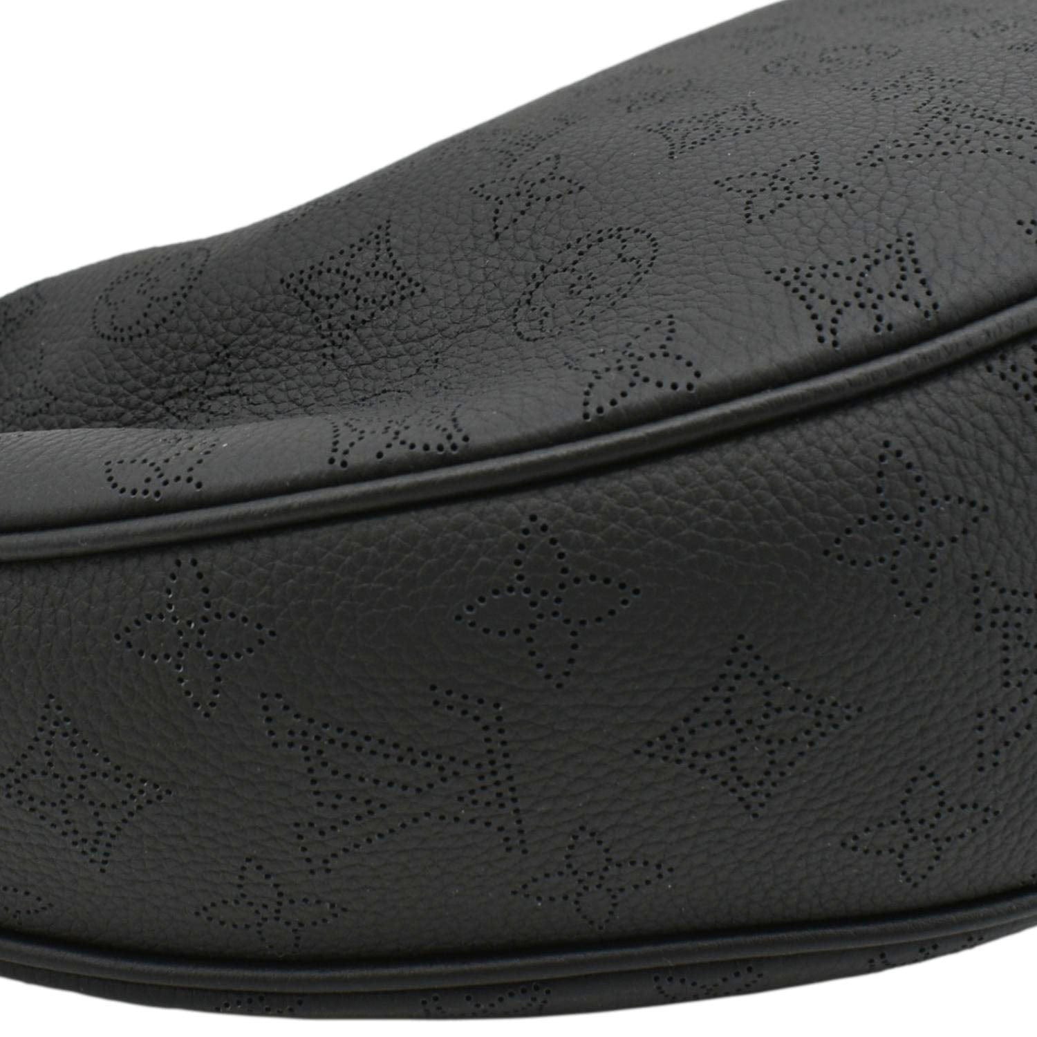 LOUIS VUITTON Baia MM Perforated Mahina Leather Shoulder Bag Black