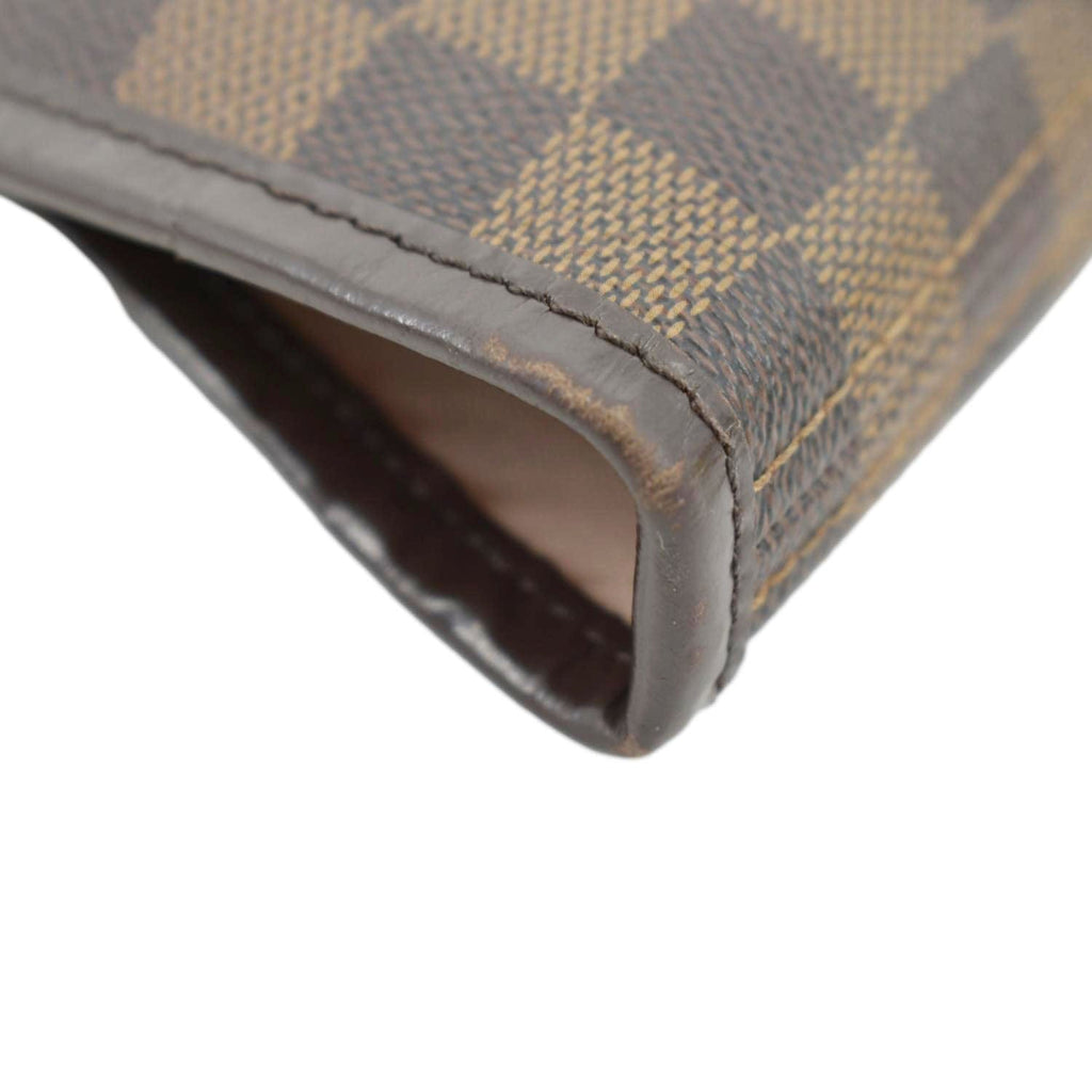 LOUIS VUITTON Neverfull MM Damier Ebene Tote Bag Brown