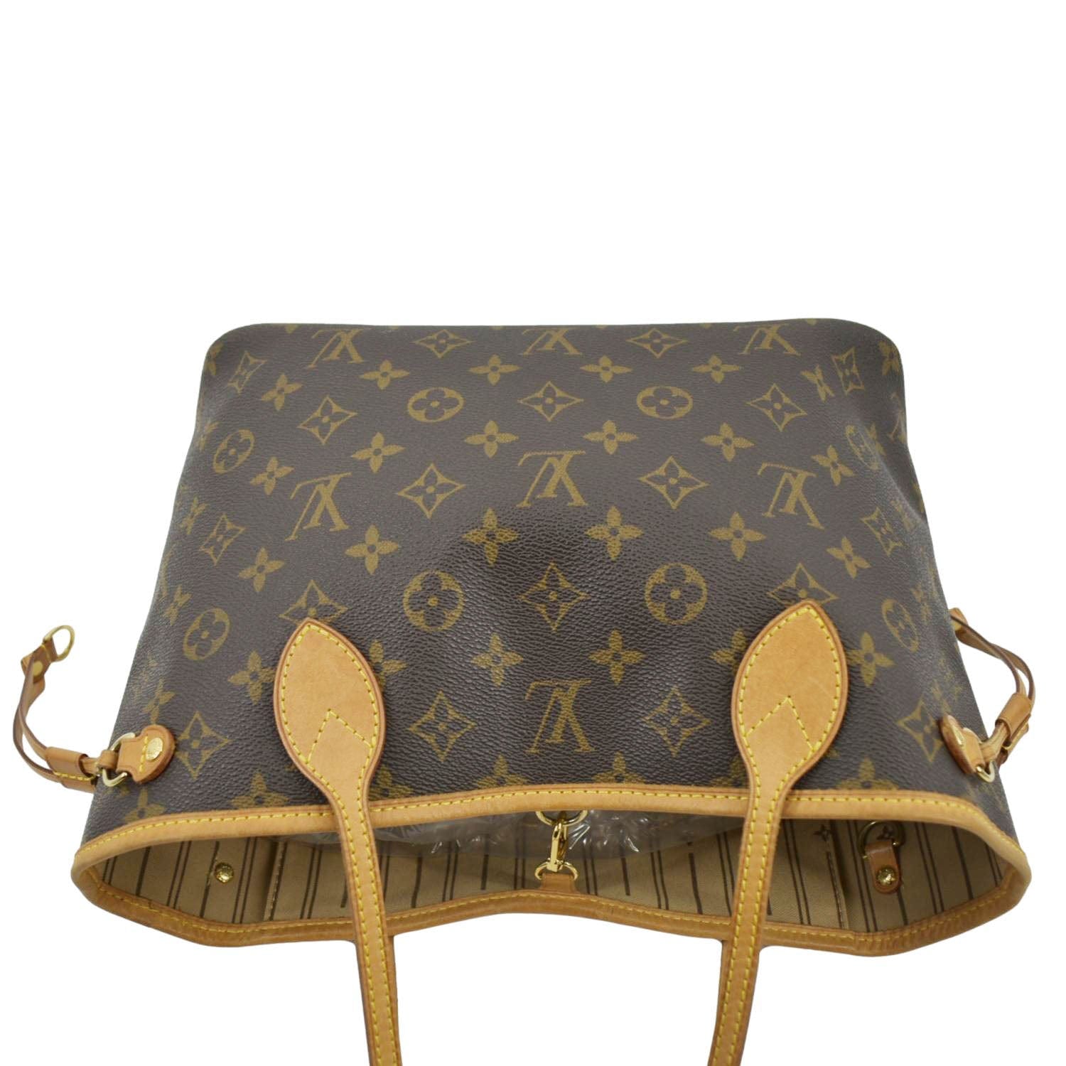 LOUIS VUITTON Neverfull PM Monogram Canvas Tote Bag Brown