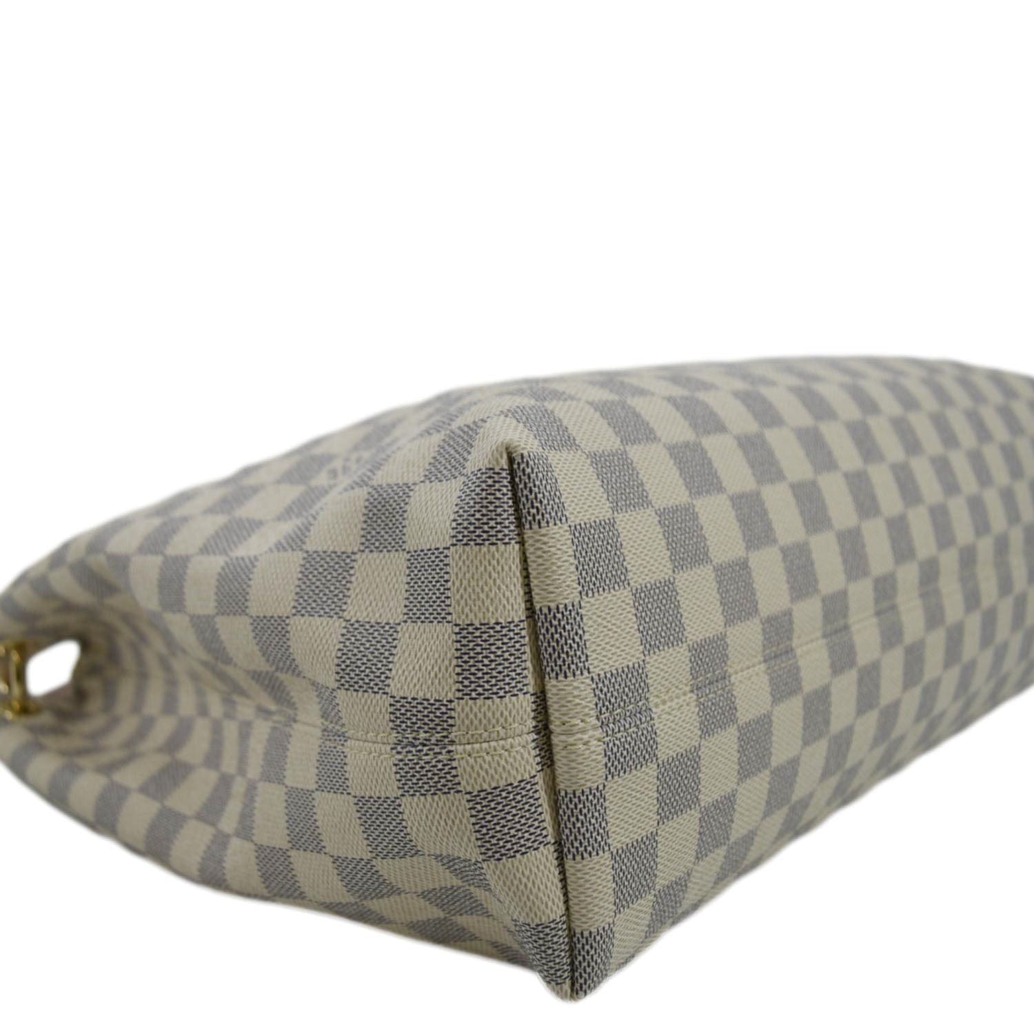 LOUIS VUITTON Graceful MM Damier Azur Hobo Shoulder Bag White
